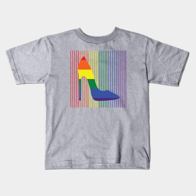 Rainbow Pump Kids T-Shirt by DQDesigns By Chele